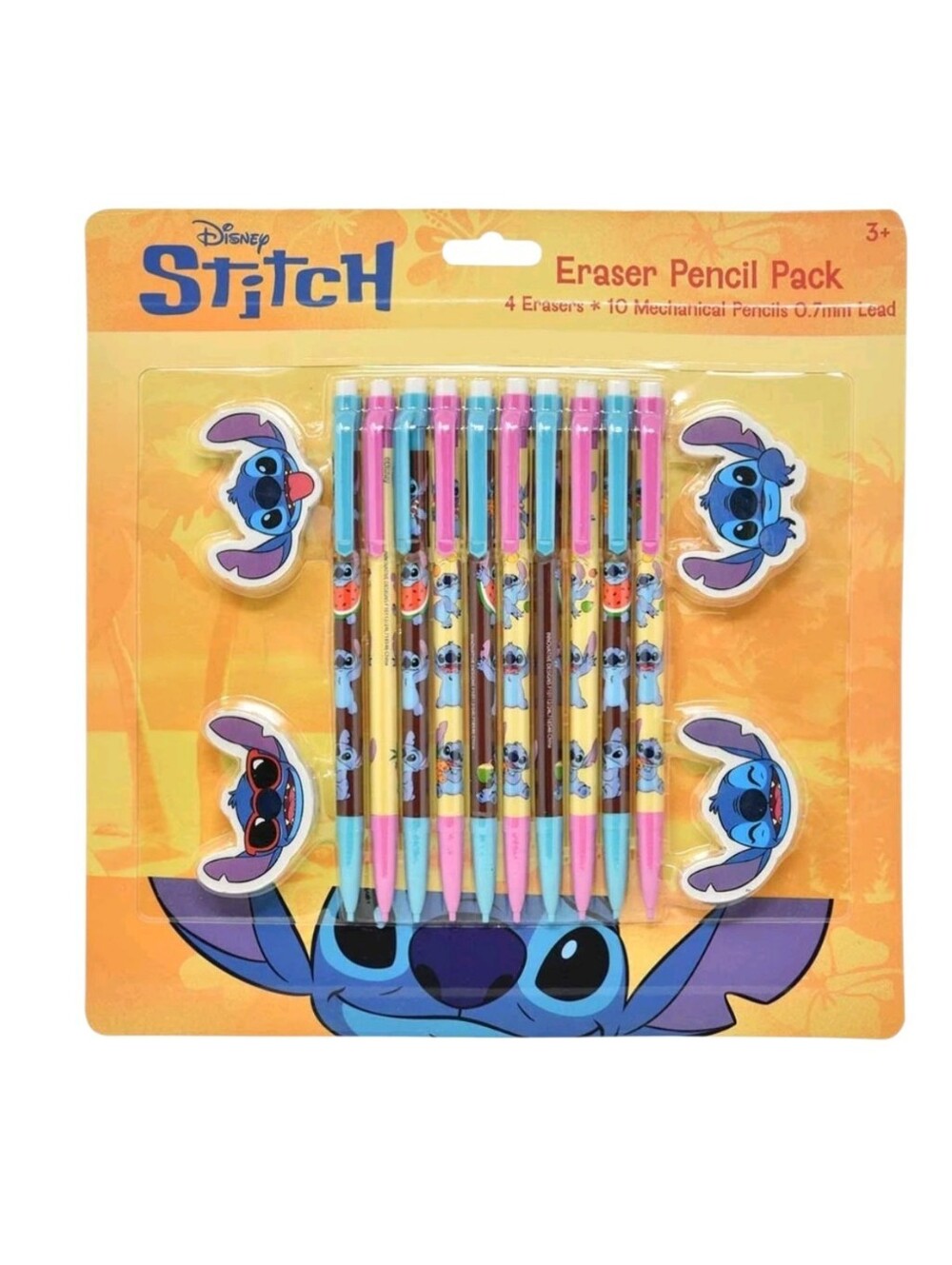 NEW Disney Stitch Eraser & Mechanical Pencil Set